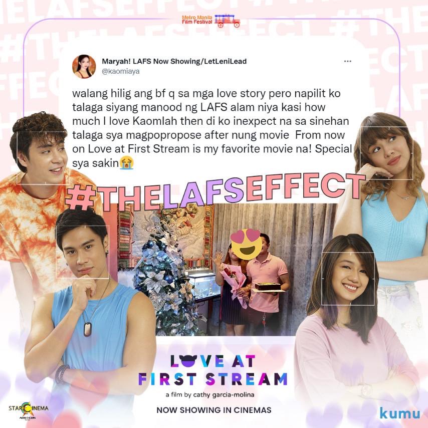 starmagicphils's tweet photo. Let our response be: SANA ALL! π
UNSTOPPABLE na ang kilig ON and OFF THE SCREEN! Dalhin na ang inyong special someone sa LOVE AT FIRST STREAM, NOW SHOWING in cinemas!
#LAFSMMFF
#TheLAFSEffect https://t.co/s3Zwhf99HI