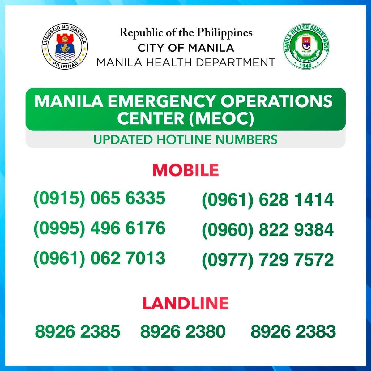 IskoMoreno's tweet photo. Para sa mangangailangan ng ambulansya, medical Assistance at mga gamot tulad ng REMDISIVIR, TOCILIZUMAB,BARECITINIB, at MOLNUPIRAVIR na available dito sa City of Manila please save this number and share to your friends and family. Keep safe everyone. ☝🏻 https://t.co/C1iilfyYqo
