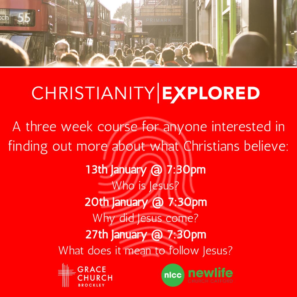 <a href="/gracechurchbroc/">Grace Church Brockley</a> and <a href="/nlccatford/">New Life Church Catford</a> will be jointly holding a Christianity Explored course.

3 chilled evenings  for anyone who is inquisitive about the Christian faith or wants to know more about Jesus.

Just click the link in the bio to register.

#RT #SE6 #SE4 #allarewelcome
