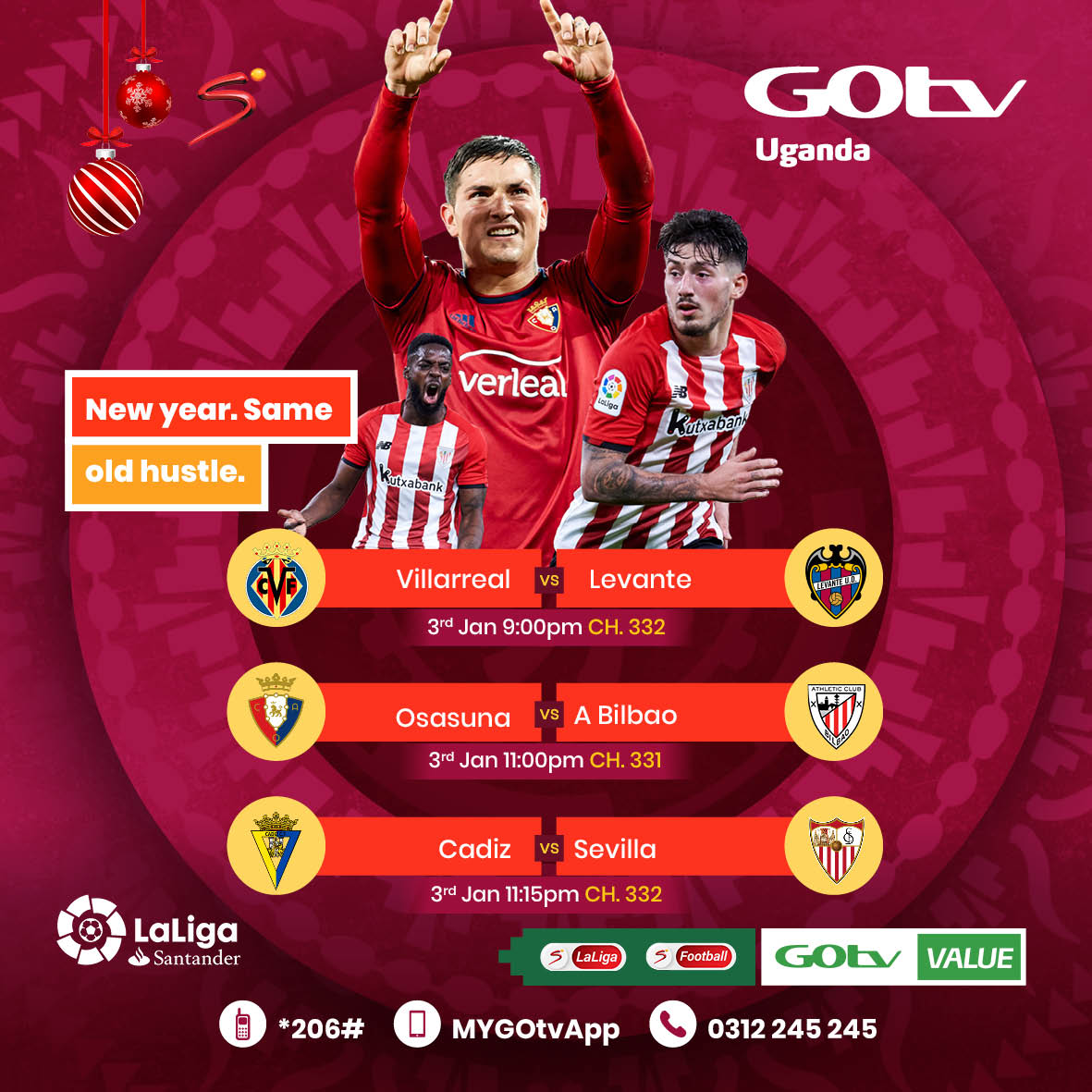 GOtvUganda's tweet photo. Okuyiriba kutandikidde wekwakoma 😆! Enjoy exciting fixtures in La Liga starting 9:00 PM on SS La Liga Ch 332 and SS Football Ch 331. 

Download MyGOtv App: https://t.co/l5isueNaz6 to subscribe to GOtv Supa. #SUPAFestive #OurHomeOurFootball https://t.co/KWSXPZrbkV