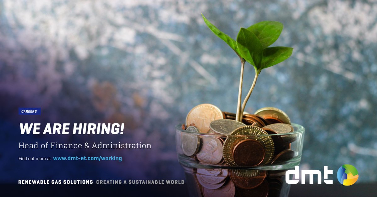 dmt_et's tweet photo. We are hiring! Join the greater good by working in #biogas. For more info: https://t.co/rNPFssHjyd

#careers #sustainabilitycareers #financecareers #finance #administration #greenjobs https://t.co/GsvmqH0lkn