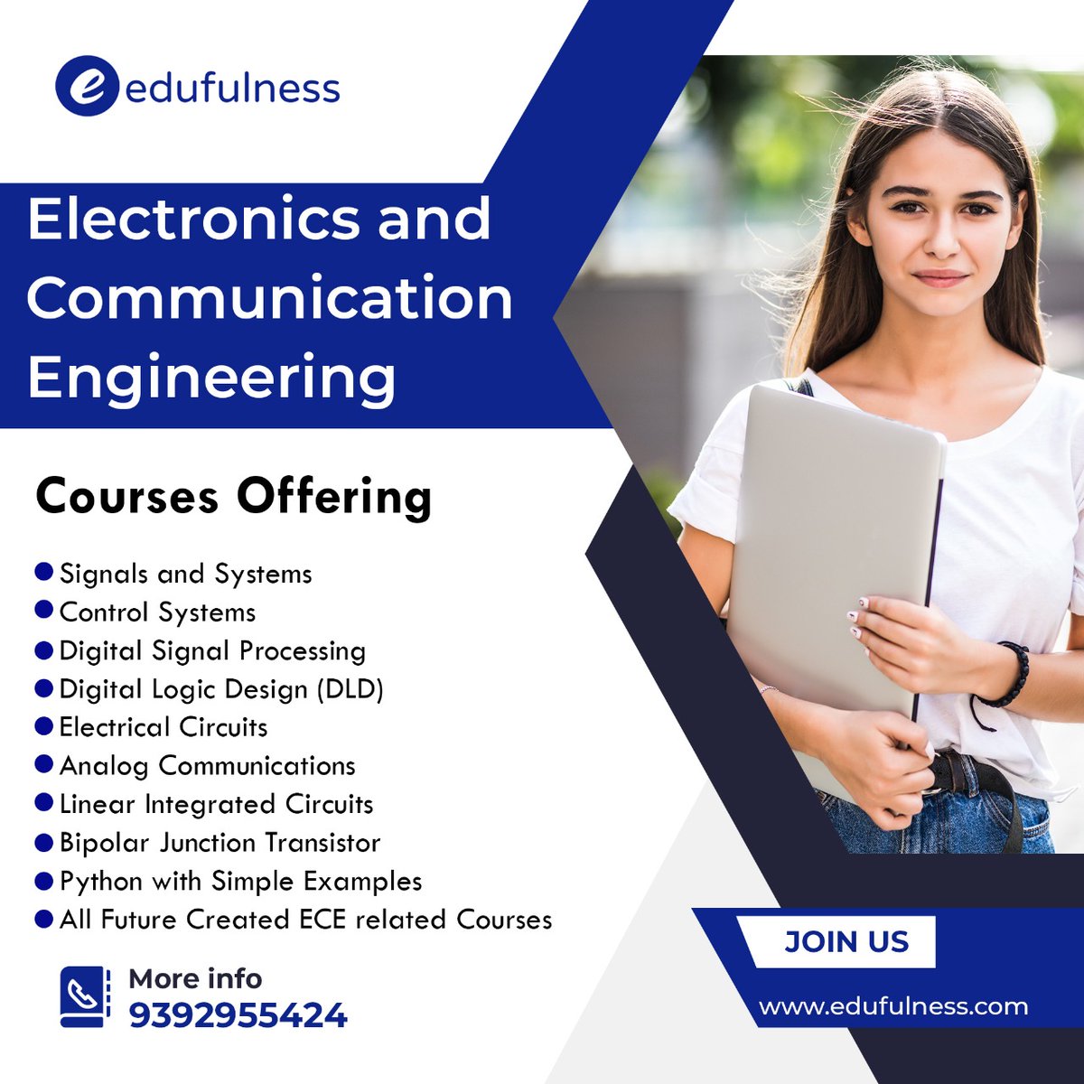 edufulness's tweet image. Do you want to learn Electronics & Communication Engineering 🤔
We are giving you the online course for your study!! (edufulness)
Join Now: edufulness.com
You can call us on 9392955424
#edufulness #electronics #electronicstutorial #electronicsengineering #electronicslab
