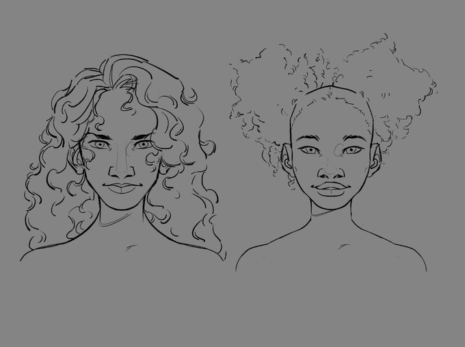 [ oc ] alice and sophie face tests to escape same face syndrome/get used to drawing their face shapes and features 