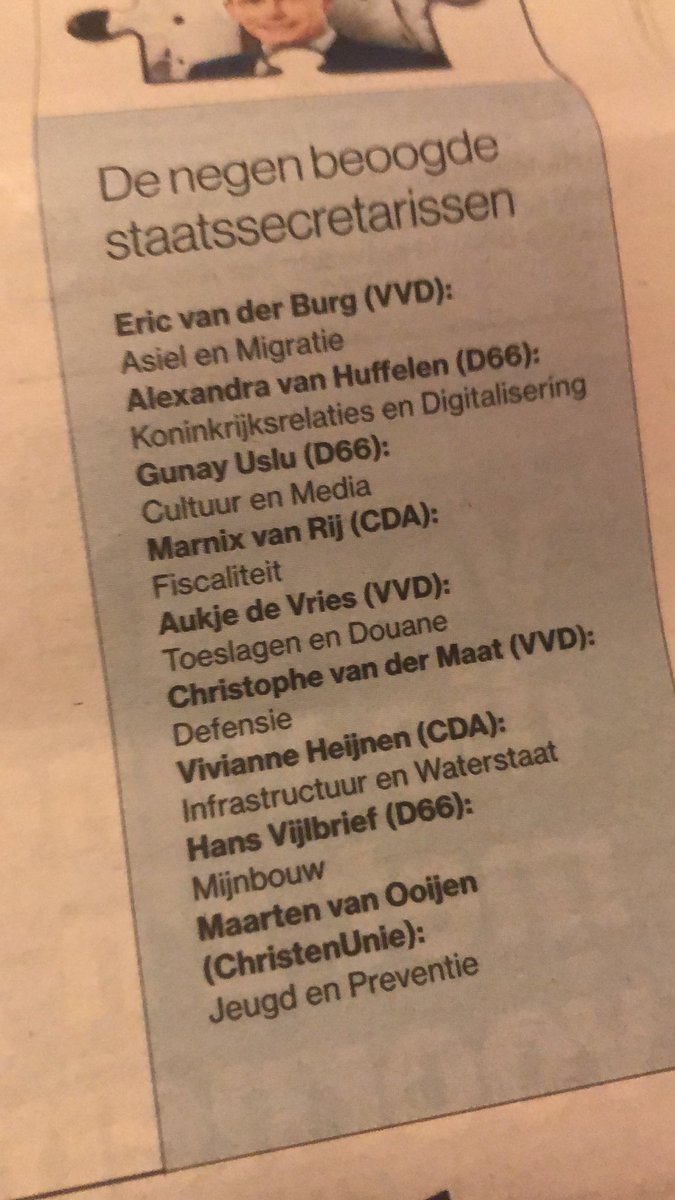 Moet opnieuw naar de schoolbanken voor de post-indeling… staatssecretaris mijnbouw 😳😳 #legmijeensuit <a href="/HansVijlbrief/">HV</a>