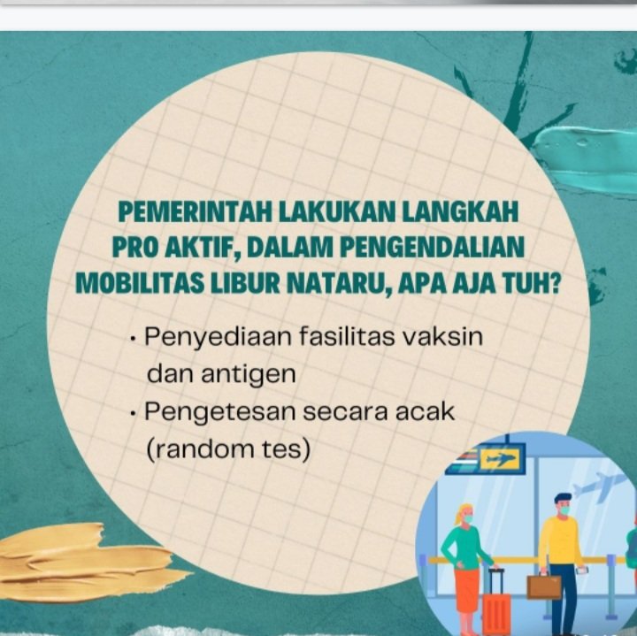 Jangan sampai apa yang dilakukan pemerintah sia-sia.
Sekarang #SudahGakLibur ya, yuk kerja dan kerja lagi.
Nataru dikendalikan dengan baik kan.