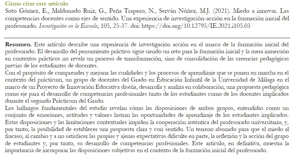 Gonzalo Maldonado-Ruiz (@gnz_edu) on Twitter photo ¿Qué ocurre cuando no todo sale "bien"?
Encarna Soto <a href="/mjservan/">mjservan</a> <a href="/Noemiptr/">Noemí Peña Trapero</a> y yo teníamos muchas ganas de compartir este artículo recién salido del horno en <a href="/invescuela/">Investigación en la Escuela</a>.
➡️revistascientificas.us.es/index.php/IE/a…⬅️ ¿Qué ocurre cuando no todo sale "bien"?
Encarna Soto <a href="/mjservan/">mjservan</a> <a href="/Noemiptr/">Noemí Peña Trapero</a> y yo teníamos muchas ganas de compartir este artículo recién salido del horno en <a href="/invescuela/">Investigación en la Escuela</a>.
➡️revistascientificas.us.es/index.php/IE/a…⬅️