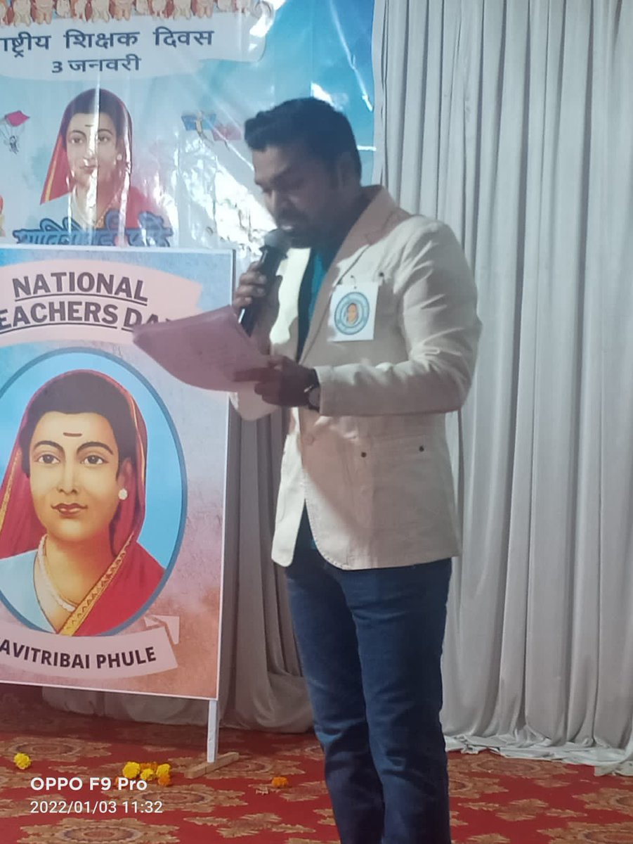 sachin_B31's tweet photo. #NationalTeachersDay3Jan
Delivering speech on Savitribai Phule Jayanti by anchors @TeachersDay3Jan https://t.co/L0L0TPMrPO