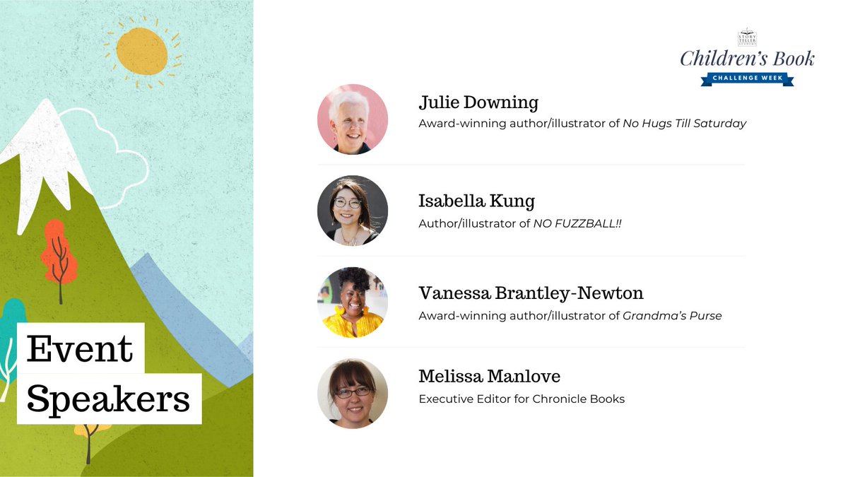 StorytellerAdmy's tweet photo. These amazing award-winning professionals will teach you how to get started in the children's book industry this coming challenge week.
Register here: https://t.co/HSUxfym2WF
#StorytellerAcademy #SAChallengeWeek #Kidlit #AmWriting https://t.co/XeFdqamW0M
