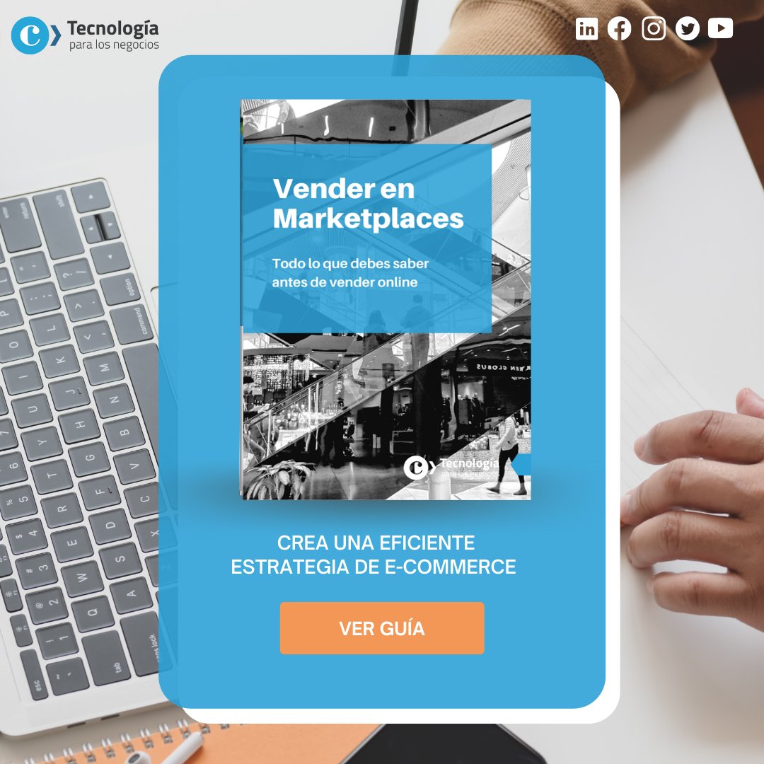 📘 #GUÍA | Vender en #Marketplaces: Todo lo que debes saber antes de vender online 💻
⠀
➡️ Descárgala gratis: ow.ly/b5Vx50HlTu2

🥂 Este nuevo año 2022 impulsa la #innovación tecnológica de tu negocio. Serás capaz de adaptarte a las nuevas demandas de los consumidores.