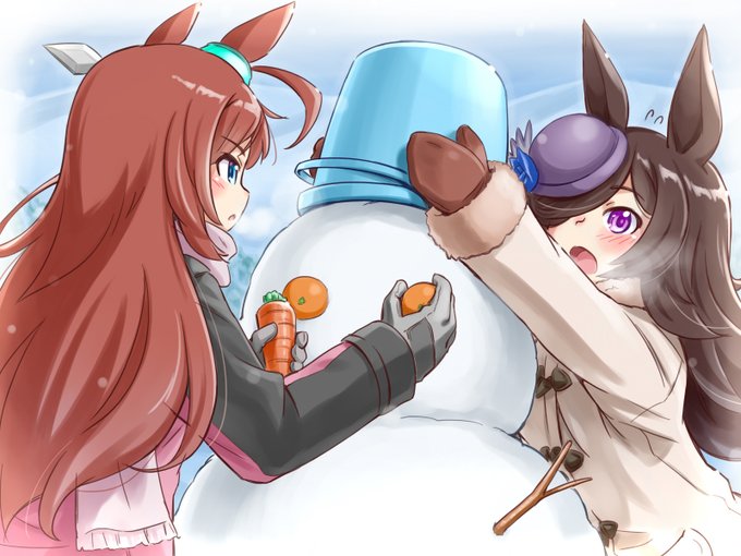 ミッション「雪だるま作ろう」了解です。

2022年の描き初めはブルボンライス。この勢いを維持して今年も描いていきたい。いけるといいな… #ウマ娘 #ミホノブルボン #ライスシャワー 