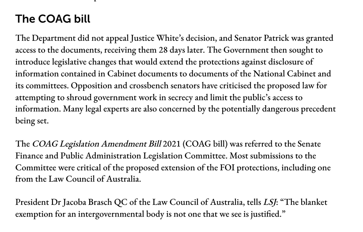 garigalAnj's tweet photo. @karenandrewsmp Are you sure Morrison is committed to the rule of law?
Justice White found that #NationalCabinet documents should not be kept secret. 
Morrison then introduced legislation to limit access.
What does Morrison have to hide?
#COAG #FOI #McPhersonVotes
https://t.co/WsavLSFxdv https://t.co/5un5NSgjAQ