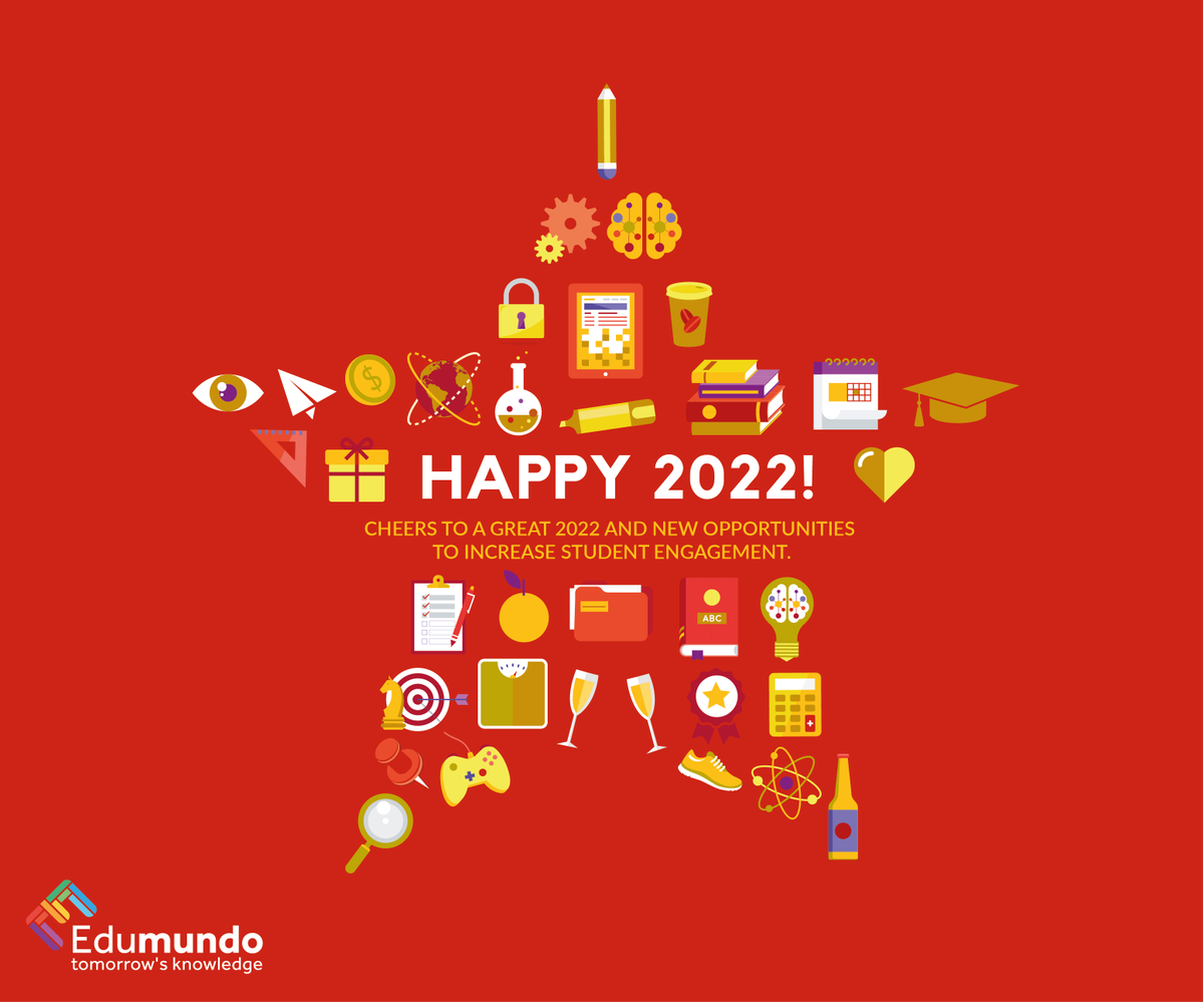 Het team van Edumundo wenst je een gelukkig, leerzaam en en vooral gezond 2021! #gelukkignieuwjaar #happy2022 #onderwijs #studentengagement #blendedlearning #blendedleertools