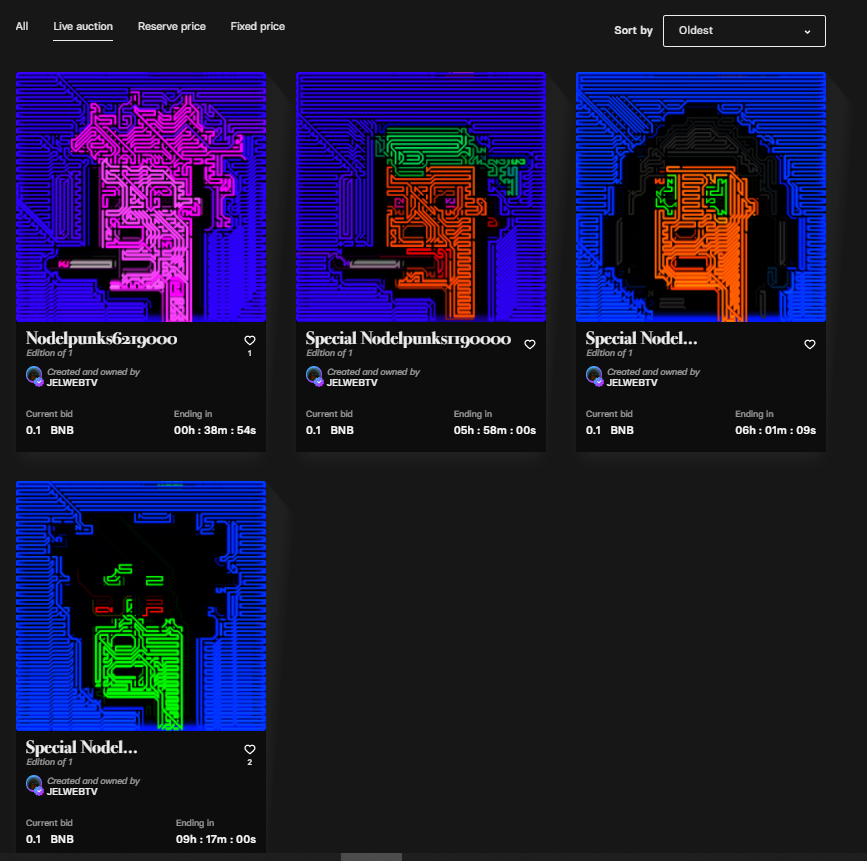 jelwebtv's tweet photo. 4 pieces of the #nodelpunks are on the fire!🔥🔥

The auctions are live on the @nftbmarket 

Happy collecting👇🍏
https://t.co/Tk2XL78yi8
Thank you 
@riktfff
 &amp;
Private Collector 1 &amp; an unknown collector
#NFTs #NFTCommunity #NFTartist #NFTcollectibles #nftcollectors #BNB #BSC https://t.co/vPiSjwkY0o