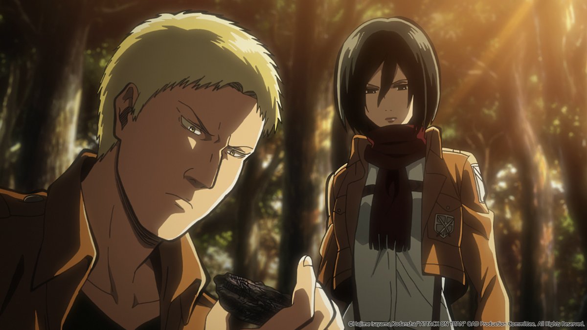 [애니플러스 1/3 23:30 방송 『진격의 거인 OAD』 8화 "곤란"] - 104기 훈련병단에게 이번에 부여된 훈련은 두 조로 나뉘어 편도 약 40킬로의 황무지를...