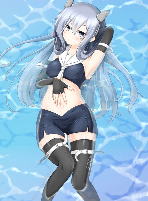 8. 伊203(艦隊これくしょん)

ちょっとダウナーな感じ、そして潜水艦娘では珍しいセパレートタイプの水着で急に好きが来た子です。
水着なのに長いグローブとニーソ装着してるのも個人的にすごく良いです……アーイイ。 