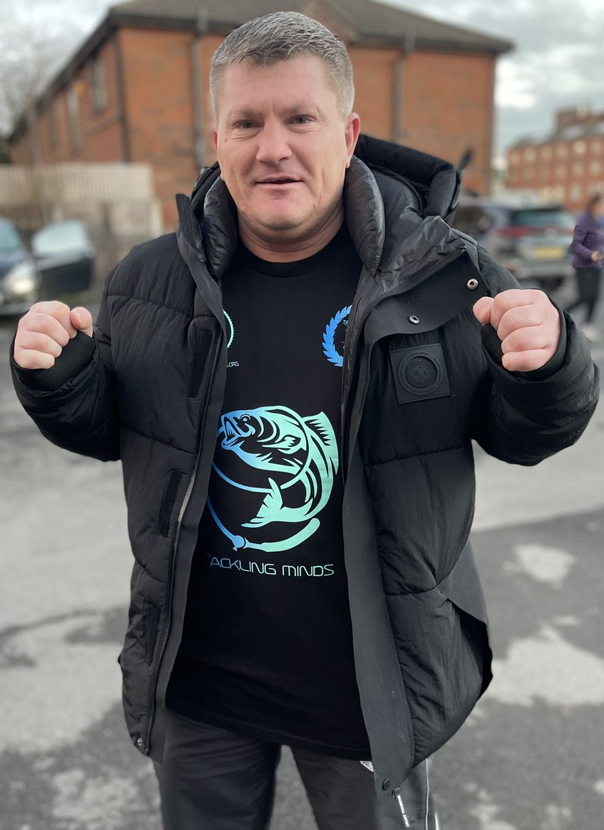 Tackling Minds Ambassador, the legend that is Ricky ‘The Hitman’ Hatton donning his Tackling Minds tee. #mentalhealth #mentalhealthawareness #selfcare #mentalhealthwellbeing #anxiety #ptsd #angling #pikefishing #pike #fishing #carp #socialprescribing #addiction #fishing