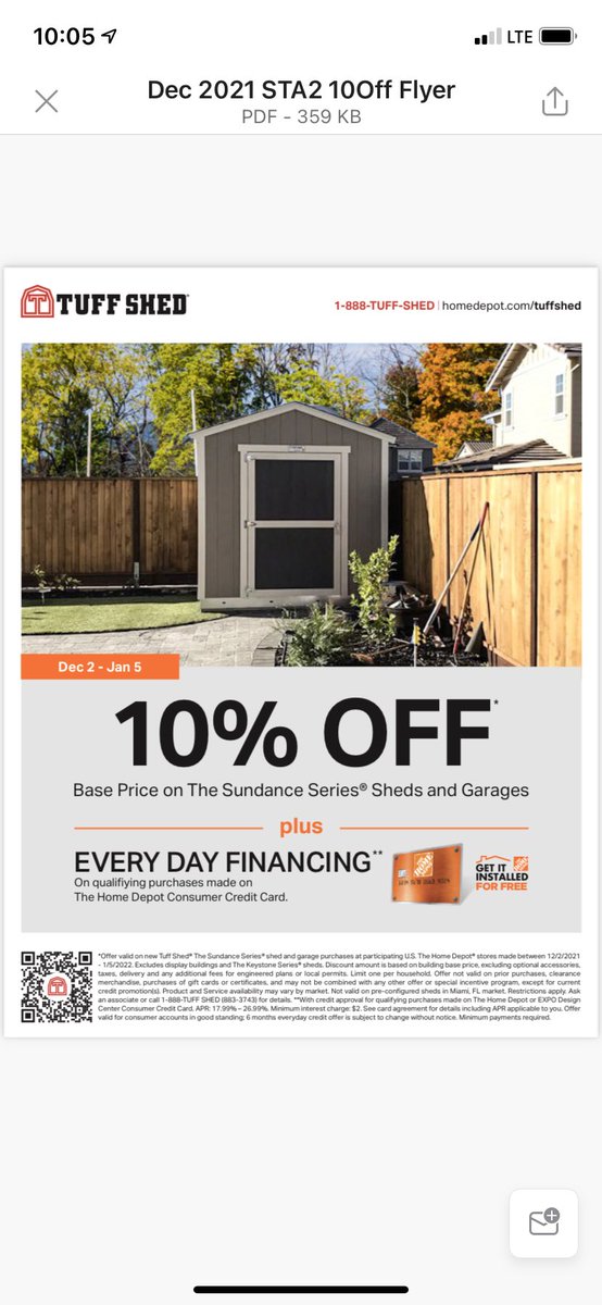 Promo close is here!! Get your 10% off the base price on Sundance Series of Sheds and Garages! Start off the New Year with your Tuff Shed! ⁦<a href="/BrianTUFFSHED/">BrianTUFFSHED</a>⁩ ⁦<a href="/MarkDMiller13/">月月</a>⁩ ⁦<a href="/NeriWilliams/">Neri Williams</a>⁩ ⁦@THDAbbySmith⁩ ⁦<a href="/THD1504MASM/">Aaron Soderholm</a>⁩ ⁦@CJDerbySASM1531⁩