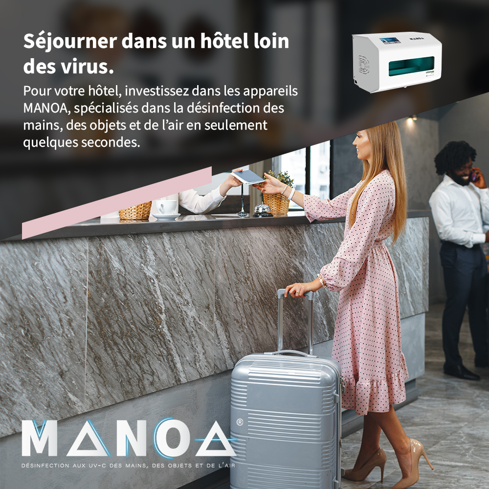 Votre hôtel fait des économies avec le MANOA UVC, système de désinfection des mains, des petits objets et de l’air avec sa faible consommation d’énergie. Il réduit également les coûts en gel et solution hydrologique.
💡En savoir plus ?
 📳Tél. : +33 (0)9 70 07 70 00 
 #sante
