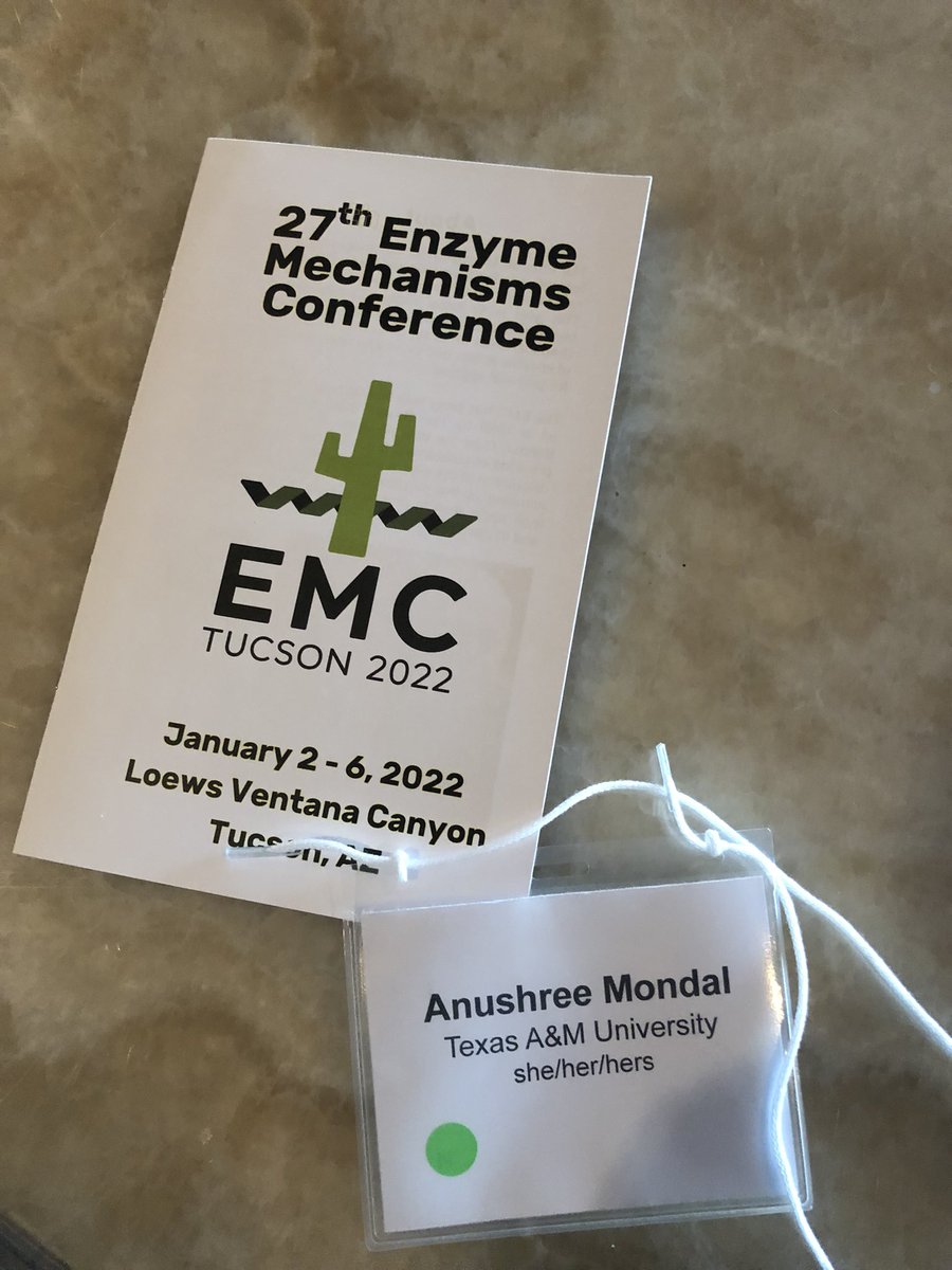 AnushreeM14's tweet photo. Day 1 in EMC 2022! @27thEMC looking forward to all the exciting science ahead. Come by my poster (P76 on Tuesday) and talk on Wednesday to have some interesting discussions on thiamin biosynthesis ๐ #EMC22 #enzymemechanism https://t.co/si7SHlMjDM