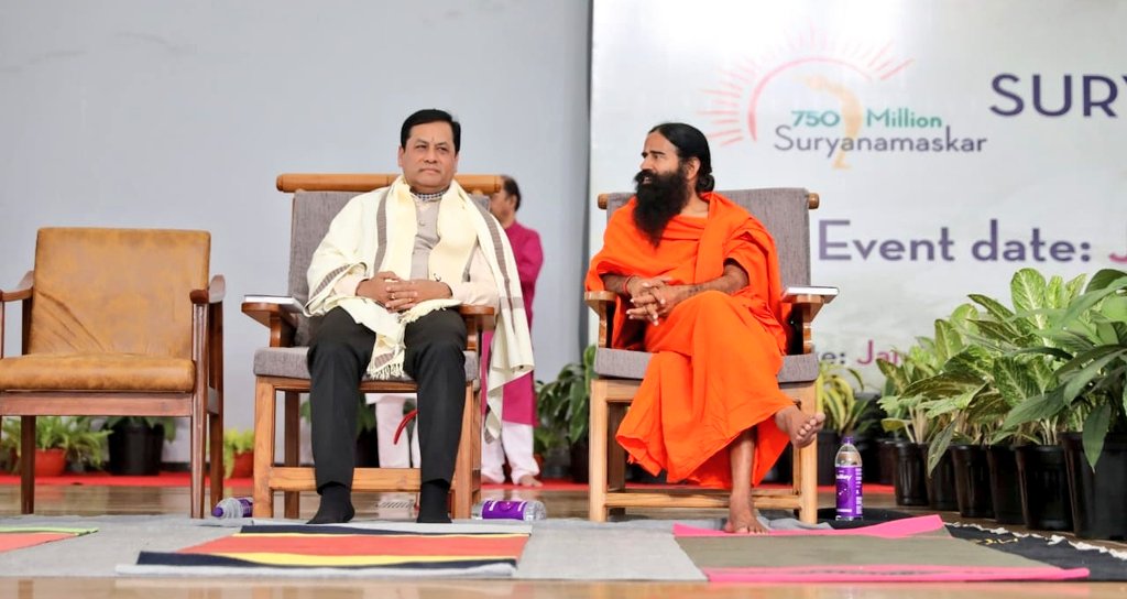 In the serene environment of Kanha Shanti Vanam in Hyderabad, blessed to take part in the 75 crore Surya Namaskar initiative with Swami <a href="/yogrishiramdev/">स्वामी रामदेव</a> ji, Pujya <a href="/kamleshdaaji/">Daaji - Kamlesh Patel</a> ji, Hon'ble Governor of Haryana Shri <a href="/Dattatreya/">Bandaru Dattatreya</a> ji, dignitaries &amp; participants. 
#AzadiKaAmritMahotsav