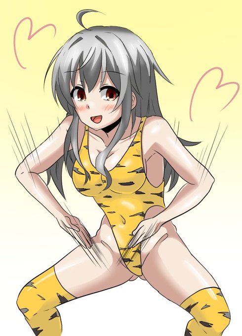 やっぱり虎柄ハイグレが気になってしまったので愛花お姉ちゃんに急遽着てもらいました〜_(:3」z)_オーバーワンドローッ! 