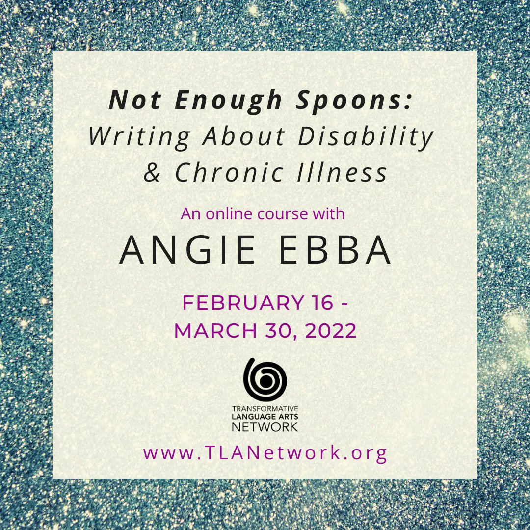 TLANetwork's tweet photo. This class is for anyone with a disability or chronic illness interested in exploring these issue through writing. Don't miss this incredible opportunity to explore the issues in community. Link in bio.
@rebelonpageangie
#chronicillness
#disabilitywriting
#disabilityliberation https://t.co/75Oq32cHOp