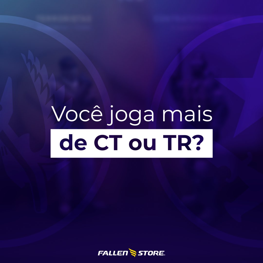 fallenstore's tweet photo. Conta para a gente nos comentários: você joga mais de CT ou TR?

#CSGO #CSGOApollo #CSGOBR #CSGOBrasil #FallenStore #Fallen #Gamer #Games https://t.co/GFZhDTTtJa
