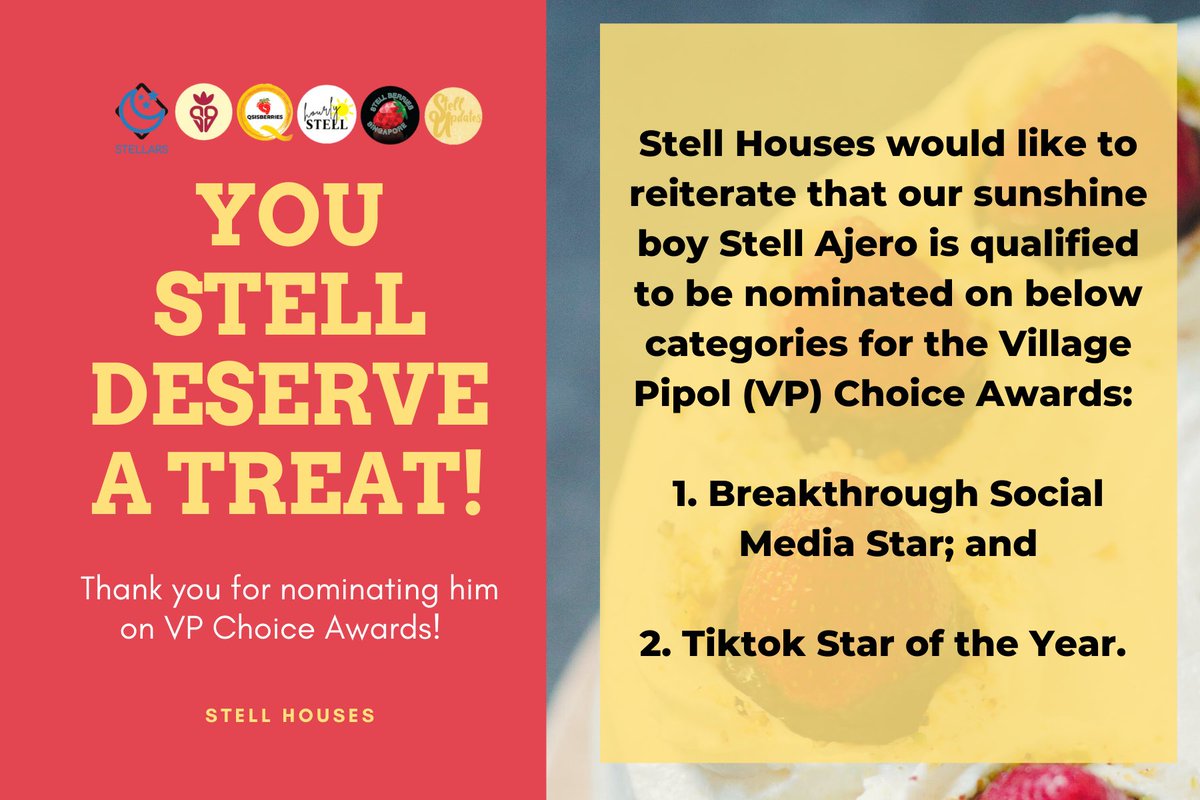 stell_updates's tweet photo. Stell Houses would like to reiterate that our sunshine boy Stell Ajero is qualified to be nominated on below categories for the Village Pipol (VP) Choice Awards: 

#SB19_STELL @stellajero_ 
#STANWORLD #SB19 @SB19Official 

#SLMT is my fave song! https://t.co/IHH2iixGWW