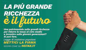 NFratoianni's tweet photo. Portare in Parlamento #NextGenerationTax, la nostra legge d'iniziativa popolare per una tassa sulle grandi ricchezze, e investire i miliardi di entrate previsti in scuola e università.
#BuoniPropositi #2022NewYear #patrimoniale https://t.co/SVqj1MUt0I