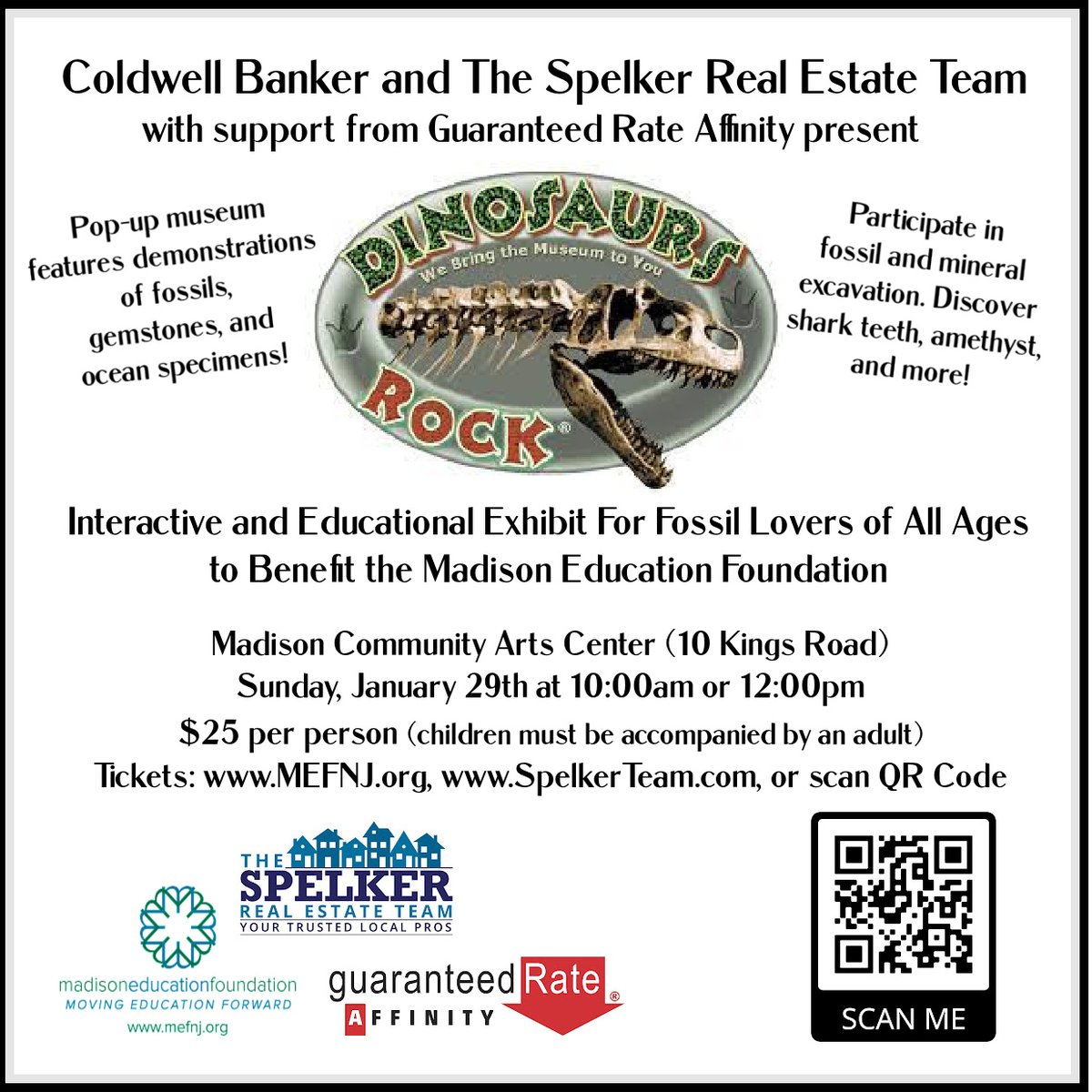 MEFMadisonNJ's tweet photo. The dinosaurs are coming... to Madison! “Dinosaurs Rock,” an interactive &amp; educational exhibit for fossil lovers of all ages, will be at the Madison Community Arts Center on Saturday, Jan. 29th. Get your tickets TODAY: https://t.co/SJ87OCGMWp
#MadisonStrong #MEFDinosaursRock https://t.co/etnyWyRmRv