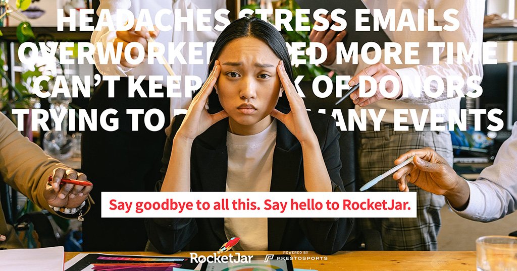 Are you a fundraiser who wears multiple hats? Taking on more work than you have time for? Our platform has the tools to help you organize your efforts resulting in more time and less stress. 

Find out more at rocketjar.com.