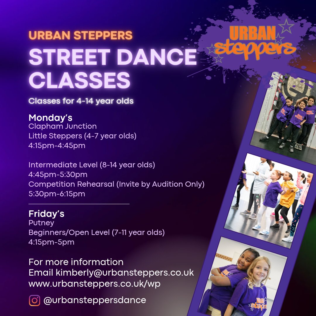 Happy New Year Everyone!

Our #SpringTerm timetable is out and open for registration or trial bookings.

If your child is interested in #StreetDance then please sign up. Click the link or email in the bio to book
#HipHop #DanceClass #AfterSchoolClub #ActivitiesForKids #London