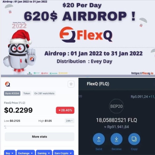 🔥 FLexQ Airdrop
🎁 Reward: 10 FLQ
👨‍👨‍👦 Referral: 5 FLQ
📈 Market: Hotbit,pancakeswap
✅ Airdrop will end on 20th Jan and distribution starts from 30th Jan.
🔗Link:- t.me/FlexQ_bot?star…
🔘 Complete easy tasks
🔘 Enter Bep20 Address
#meta #airdrop #FlexQ #FLQ