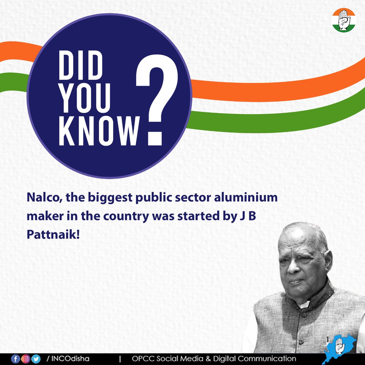 Did you know ? 
#JanakiBallabhPatnaik was instrumental in starting the biggest public sector aluminium maker in the country NALCO during his tenure as CM. #ThankYouJanakiBabu