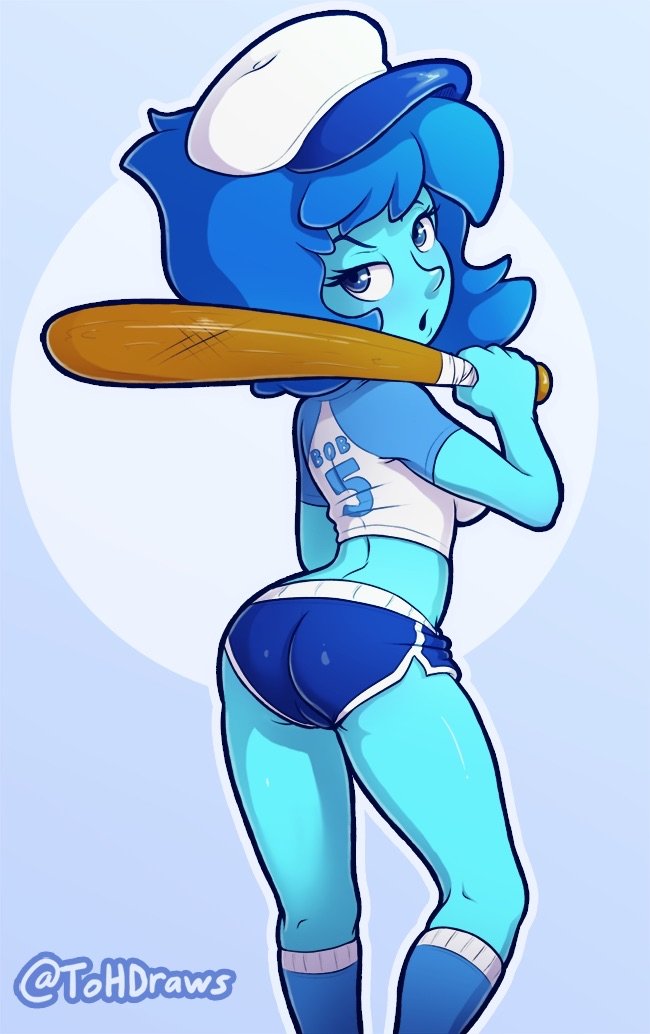 Tear_Drop_Lapis's tweet photo. Lapis was ready to go out and teach the gems over at little Homeworld how to play baseball when she was stopped by the reader just after stepping out of her door.

"Did you need something? I kinda have a game today but I've got a little spare time before hand."

Artist: ToHDraws https://t.co/sK31skQhhb