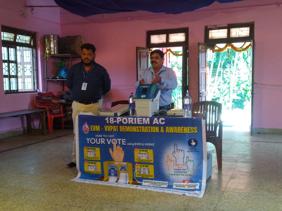 Coll_NorthGoa's tweet photo. EVM VVPAT Demonstration by 18-Poriem AC.
#govotegoa #KnowYourEVM #ITrustEVM #VVPAT #voterawareness https://t.co/seCFlwsuTk