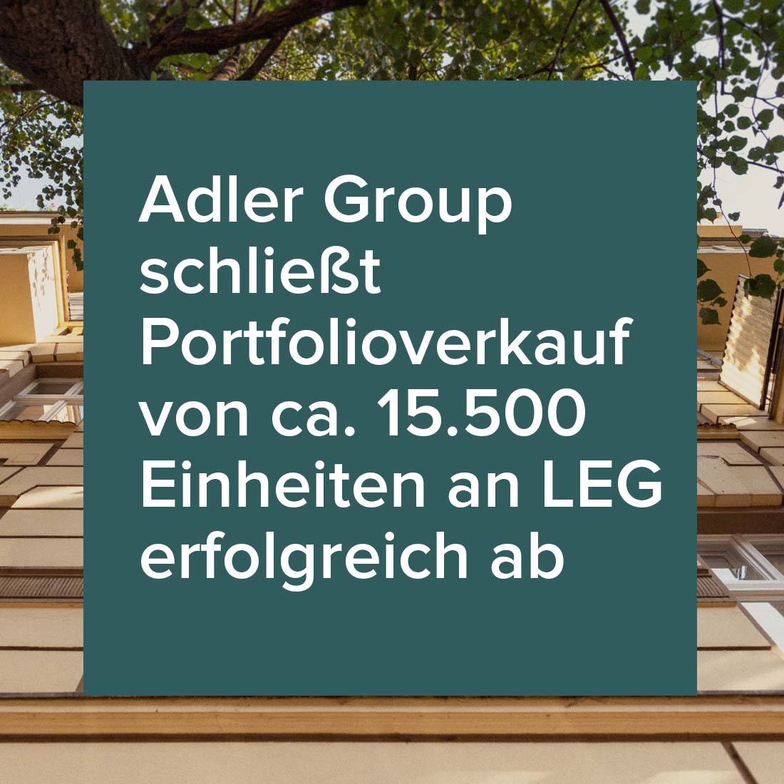 _adlergroup_'s tweet photo. Die Adler Group hat den Verkauf von 15.500 Einheiten an die LEG mit einem Netto-Erlös von rund 800 Mio. EUR erfolgreich abgeschlossen. Dieser beinhaltet eine Prämie auf den Buchwert und bestätigt die Qualität der Vermögenswerte der Adler Group und die Substanz der Bewertungen. https://t.co/js3BXXoG79