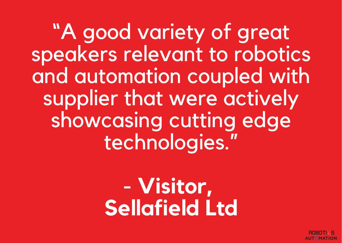 roboticsautoex's tweet photo. Here is what one of our visitors thought about this year's exhibition!
If you would like to register your interest for Robotics and Automation 2022, click here: https://t.co/5bACGjH6Ev
#roboticsauto21 https://t.co/6kcEPLNnxP