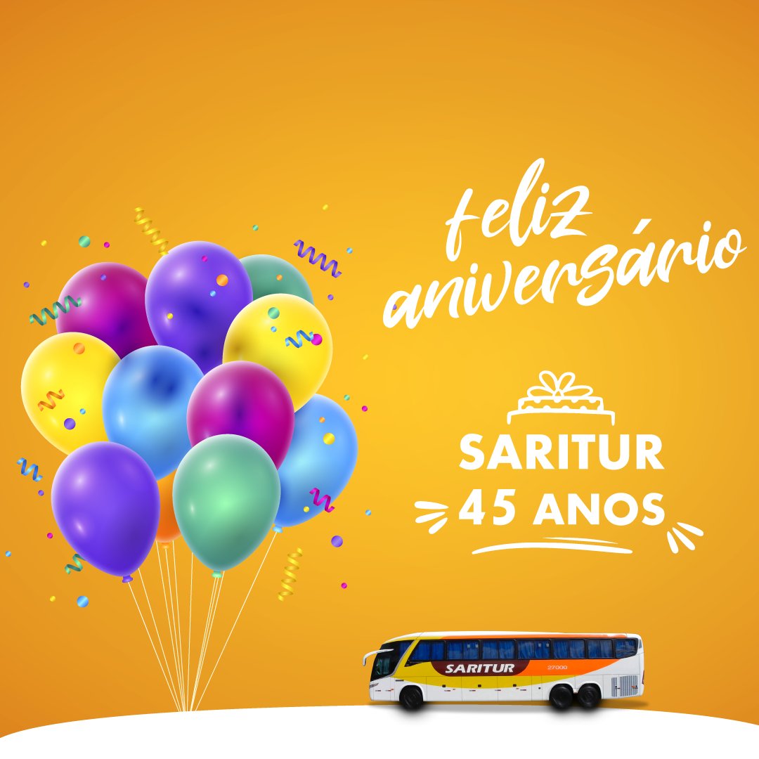 #SariturFaz45Anos

Hoje completamos 45 anos, e gostaríamos de agradecer todos os nossos; clientes, amigos, colaboradores e fornecedores pela nossa parceira de muitos anos.

🚌🧡💛🚌