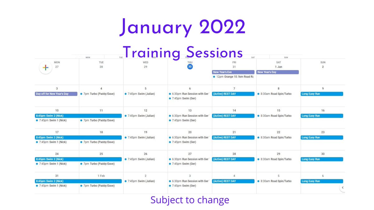 blackwatertri's tweet photo. January 2022 training sessions available.  Some of the pool sessions are fully booked due to reduced numbers allowed.  If you have any questions give us a shout 🙋🙋‍♀️🙋‍♂️

#trysomethingnewin22 https://t.co/HokqgS72NM