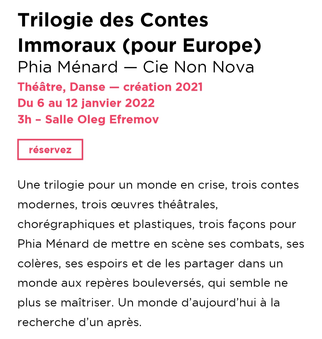 miniepoussine's tweet photo. 🎭 LA TRILOGIE DES CONTES IMMORAUX, texte et mise en scène Phia Ménard
📅 à la MC93 du 6 au 12 janvier 

(toujours très admirative du travail de Phia Ménard)
https://t.co/NgNUrLu3vk https://t.co/Hi3H7vaKHY