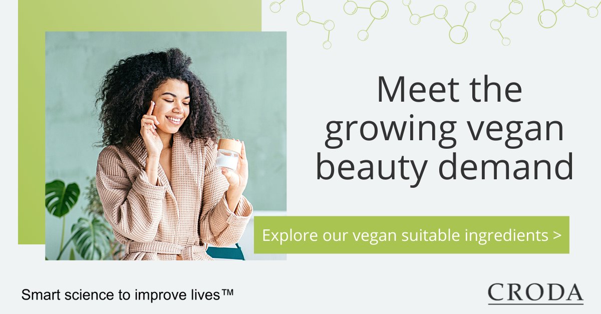 CrodaPC's tweet photo. To meet #VeganBeauty demand, we reviewed our product portfolio so it's easier to find the right ingredients for your formulations. Discover our growing list of #VeganSuitable ingredients here: https://t.co/8qD8Mw2ct1
#veganuary #veganingredients #personalcare #cosmetics https://t.co/Ai1qOcZjEG