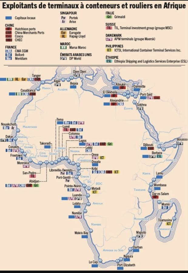 Nard_Ar's tweet photo. Qui contrôle les ports africains ? Source @jeune_afrique ▶️https://t.co/hlOMpz8kwM https://t.co/LLpIDc3iUp