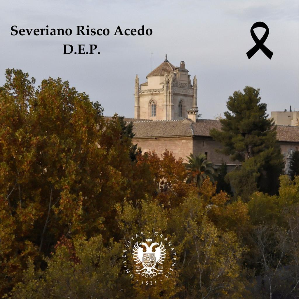 CanalUGR's tweet photo. Lamentamos comunicar el fallecimiento de nuestro querido Severiano Risco Acedo, profesor jubilado del departamento de Farmacología de la UGR y primer vicerrector de Estudiantes y Participación. Nuestro más sentido pésame a sus familiares y seres queridos. Descansa en paz. https://t.co/OGKCLF8iSy