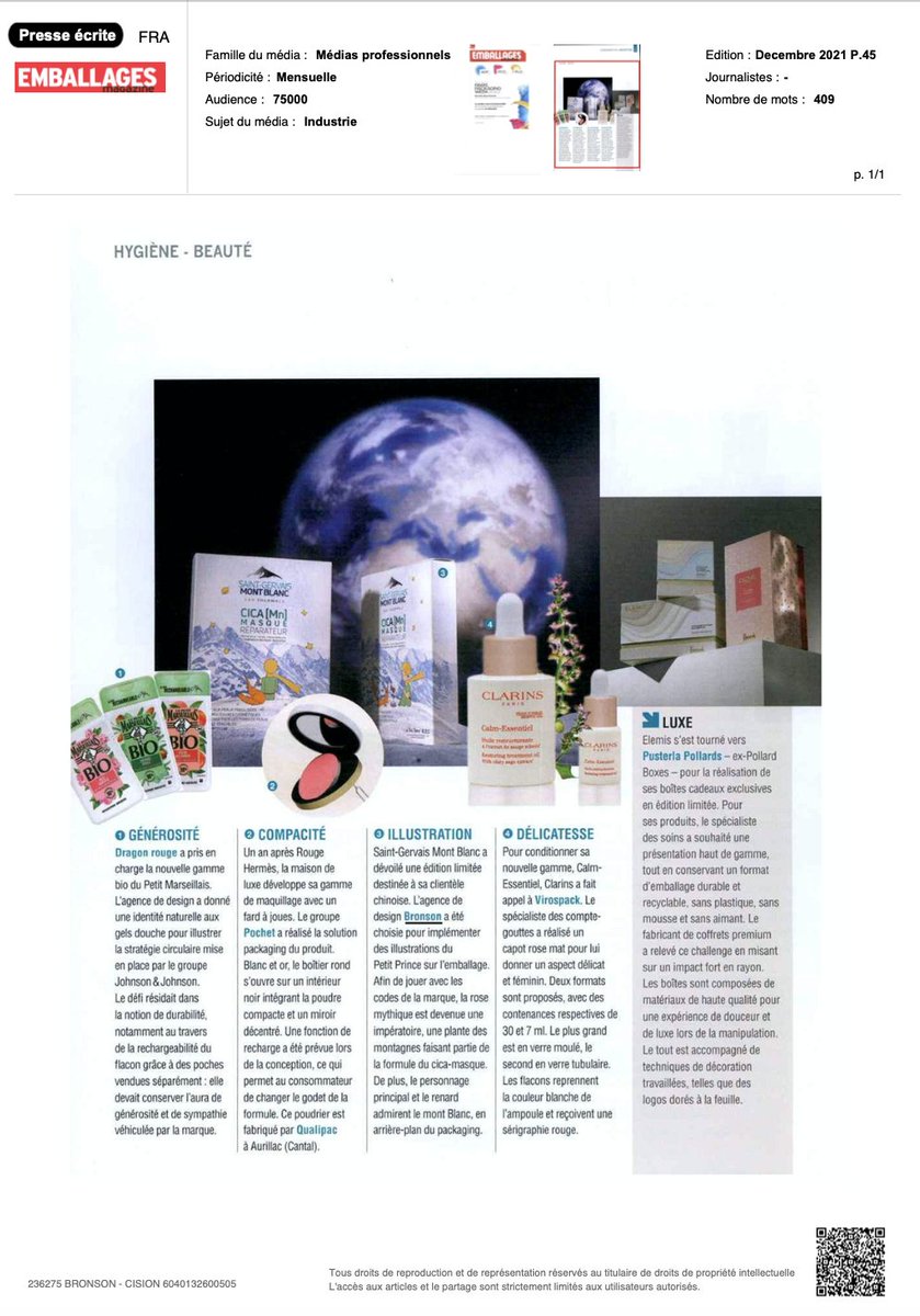 bronson_design's tweet photo. [WE LOVE PRESS]
Bronson accompagne Saint Gervais Mont-Blanc, marque du groupe L’Oréal, pour la création de deux éditions limitées destinées au marché chinois.
#chineseproject #sgmb #lepetitprince #saintgervaismontblanc #cicamask #chine #packaging #limitededition
.
.
. https://t.co/jrcQLh9U1n