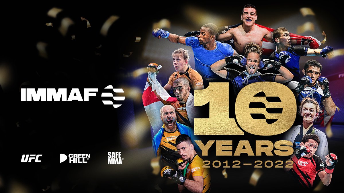 IMMAFed's tweet photo. The International Mixed Martial Arts Federation (IMMAF) is celebrating its 10 year anniversary! 🎉

2022 is going to be very special.

More details 👉  https://t.co/vc11PMjmeZ https://t.co/t9BpzME03e