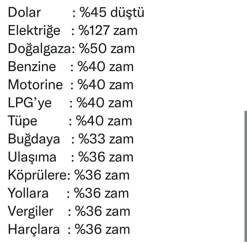 Güzel günlere de zam yapmışlar