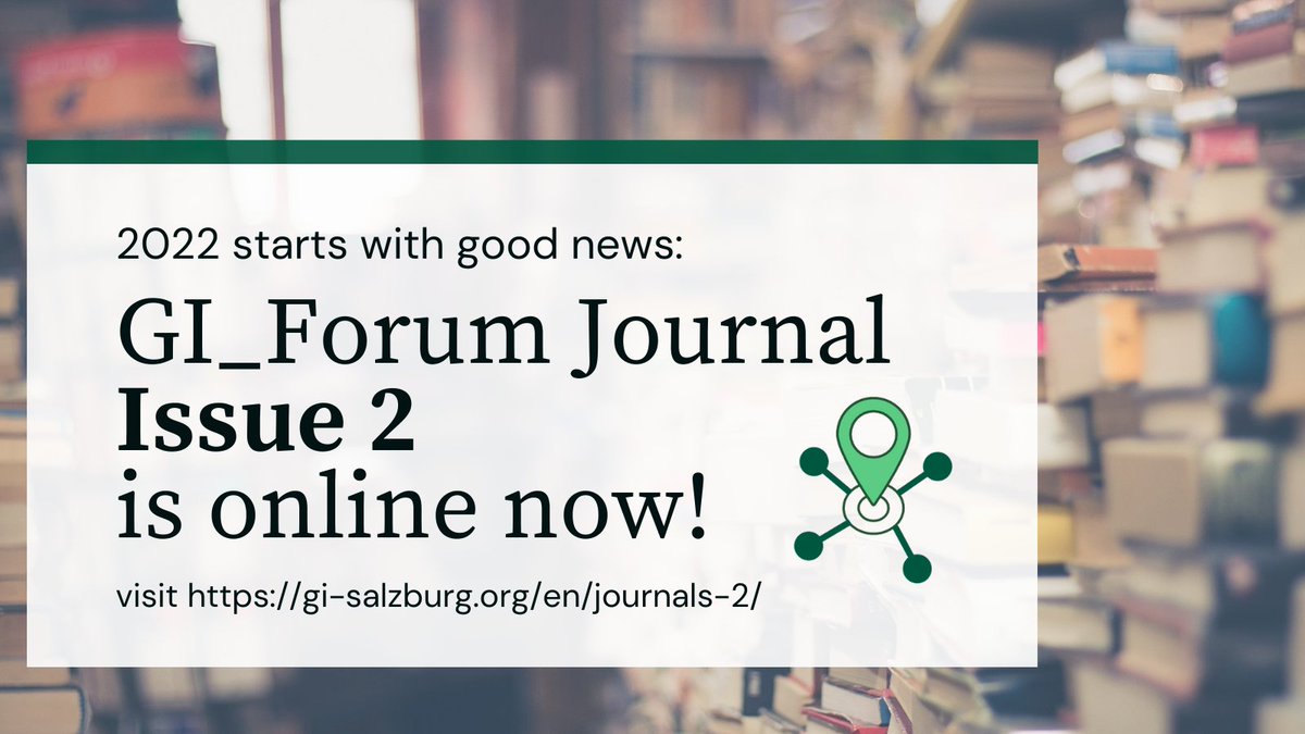GI_Forum is now GI_Salzburg (@gi_forum) on Twitter photo We're happy to announce that #GIForum Journal Issue 2 is available online now! Congratulations to all authors (and thanks for your patience)! Thanks to <a href="/oeaw/">Austrian Academy of Sciences</a> for hosting our Journal!
Happy reading! 👋 gi-salzburg.org/en/journals-2/
<a href="/Z_GIS1/">Geoinformatics Salzburg</a> @PLUS_RESEARCH We're happy to announce that #GIForum Journal Issue 2 is available online now! Congratulations to all authors (and thanks for your patience)! Thanks to <a href="/oeaw/">Austrian Academy of Sciences</a> for hosting our Journal!
Happy reading! 👋 gi-salzburg.org/en/journals-2/
<a href="/Z_GIS1/">Geoinformatics Salzburg</a> @PLUS_RESEARCH