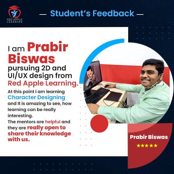 redapplekolkata's tweet image. Our Student's Feedback
✅ Name: PRABIR BISWAS
✅ Program: 2D Animation
👉 Any queries? contact us at: +91-6291698908 OR visit: redapplelearning.in
#StudentReview #learngamedevelopment #diploma #RedAppleLearning #animation #2danimation