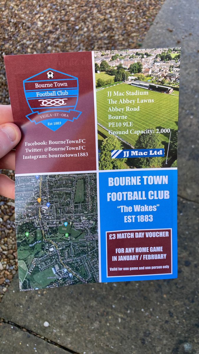 BourneTownFC's tweet photo. Our volunteers are out delivering leaflets today! They even have a chance for reduced entry for one game in January or February!!! https://t.co/201VAV7pIY